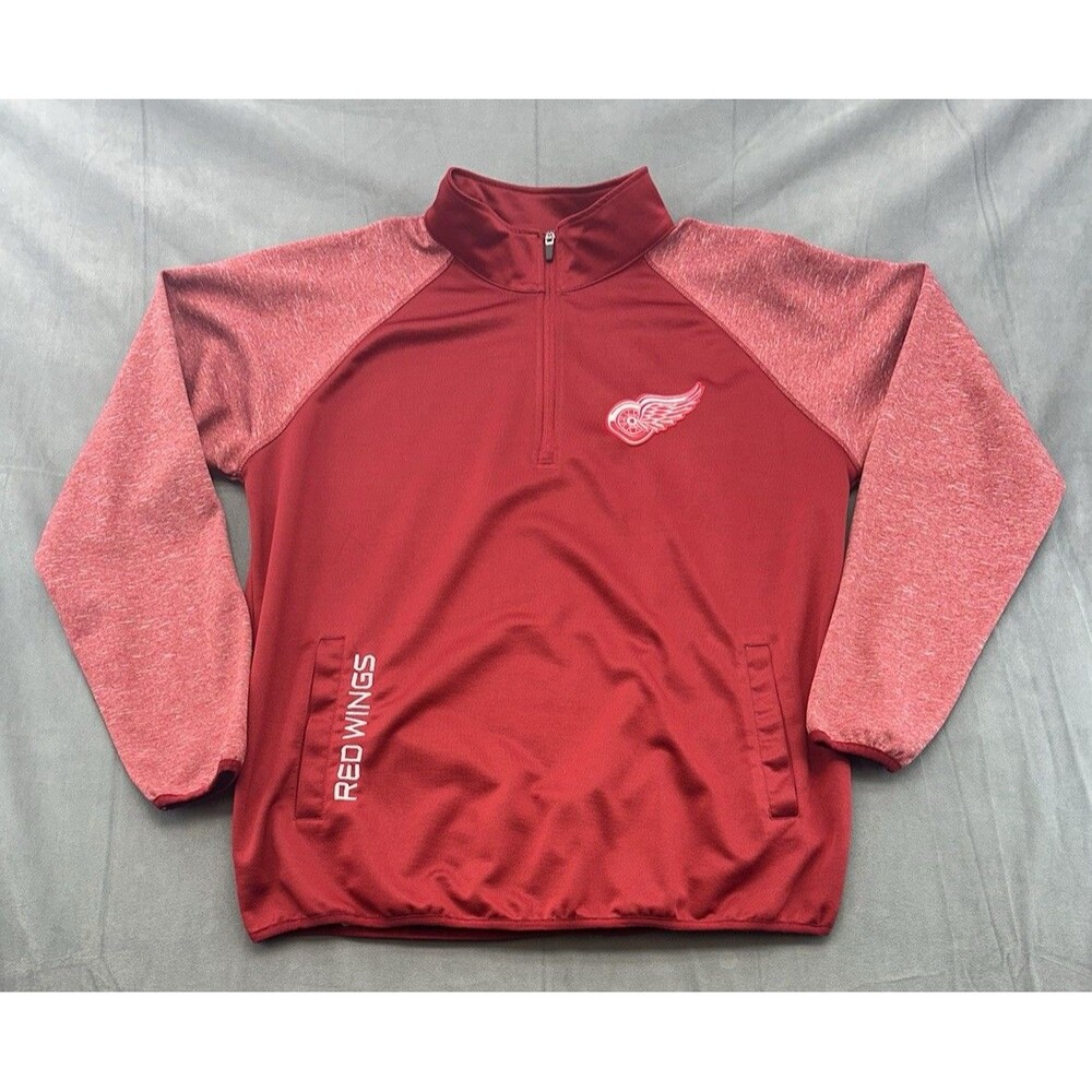 NHL Detroit Red Wings Quarter Zip Pullover Mens XL 1/4 Zip Embroidered G-III Red